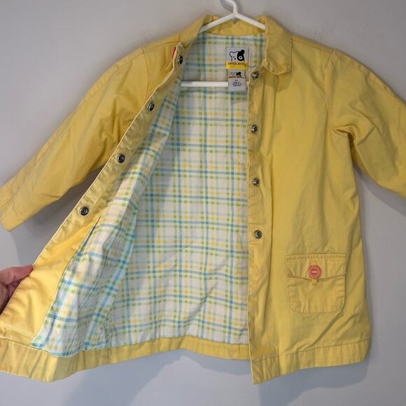 Sprockets Kids Yellow Trench Coat Snap Closure Pockets Cotton Spring Summer Cute - Picture 3 of 5
